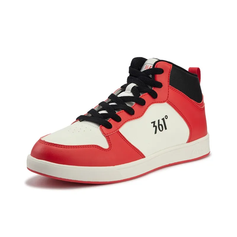 361° Air Force One Anti Slip Wear Resistant Mid Top Skateboard Shoes Men's Sparrow Flower Red-1