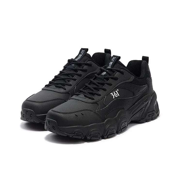361° Deer 2 Anti Slip Wear Resistant Low Top Casual Shoes Men's Obsidian Black Deep Iron Gray-3