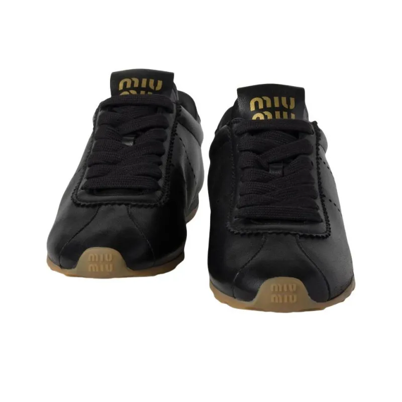 MIU MIU Plume Low Top Casual Shoes Women's Black-3