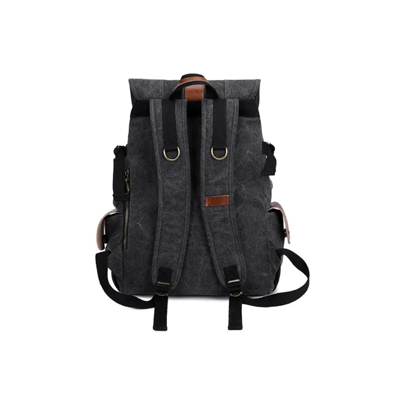 H YXIANG Canvas Backpack Men's Multicolor-3
