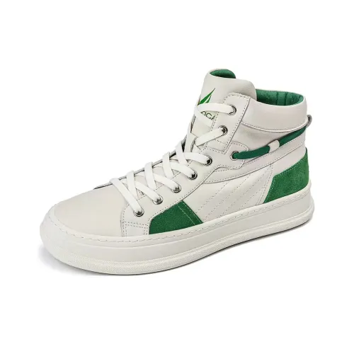 NAUTICA Skateboard Shoes Men High-Top White/Green