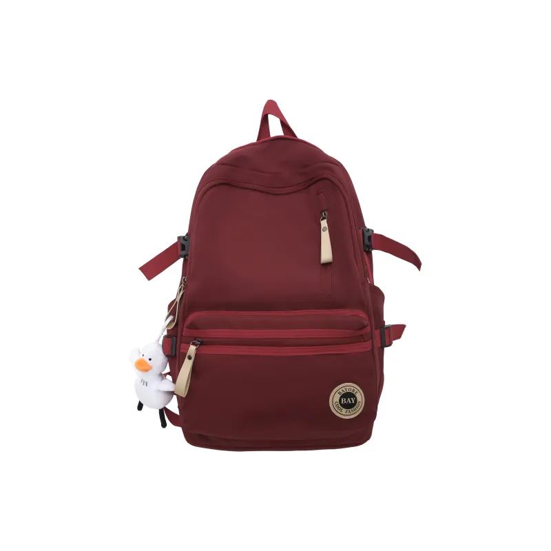 BAODIDAISHU Nylon Backpack Regular Unisex White/Black/Red/Blue-0