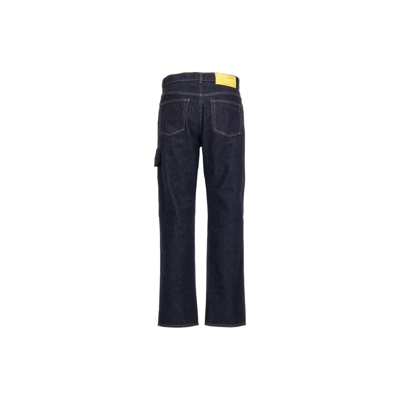 OFF WHITE Contrast stitching Straight Jeans-1
