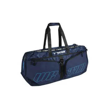 VICTOR Badminton Rackets 6 Pcs Sporty Style Shoulder Bag Navy Blue Unisex Front Storage Pocket