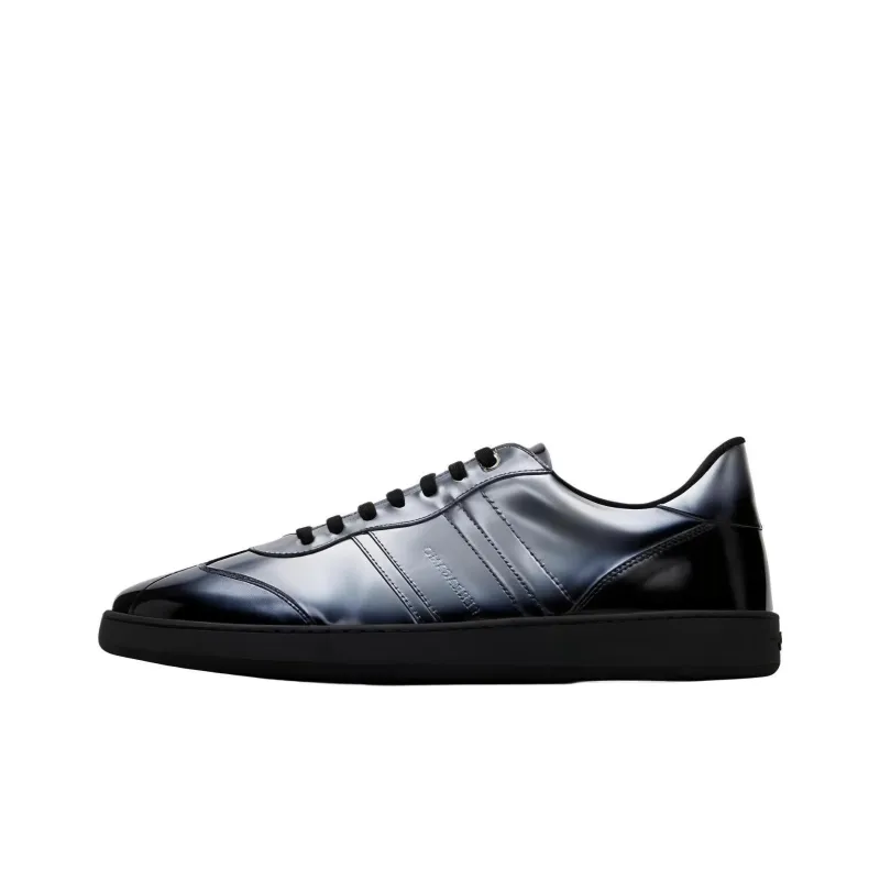 FERRAGAMO Low Top Skateboard Shoes Men's Silver Gray-0