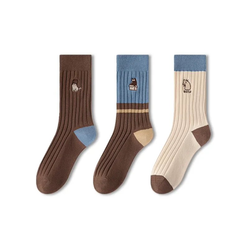 JIAZINI Mid Calf Socks Women's Combo Set-23