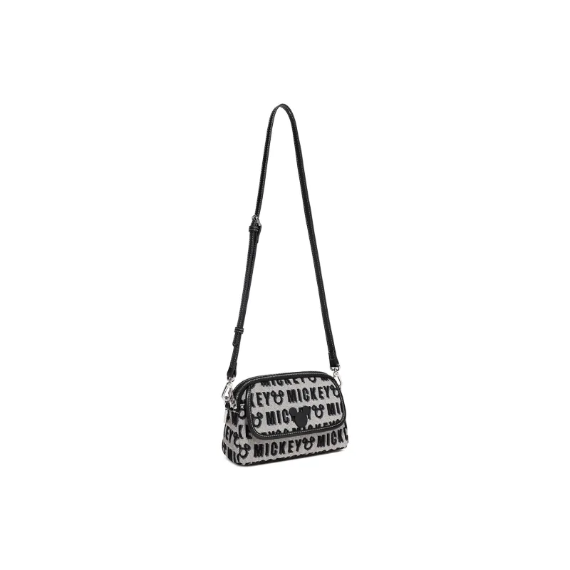 Disney Mickey Series Fabric Shoulder Bag, Crossbody Bag, Shoulder Bag Regular Women's Black-1