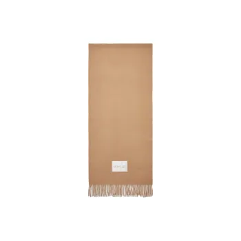 Moncler Logo Patch Fringed Edge Scarf