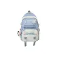 Blue Backpack with Charm and Badge