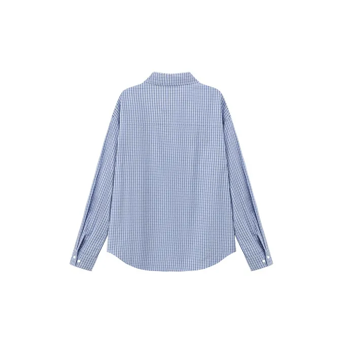 CHUU 2024 Fall New Arrival Shirt Women's Blue Plaid-1