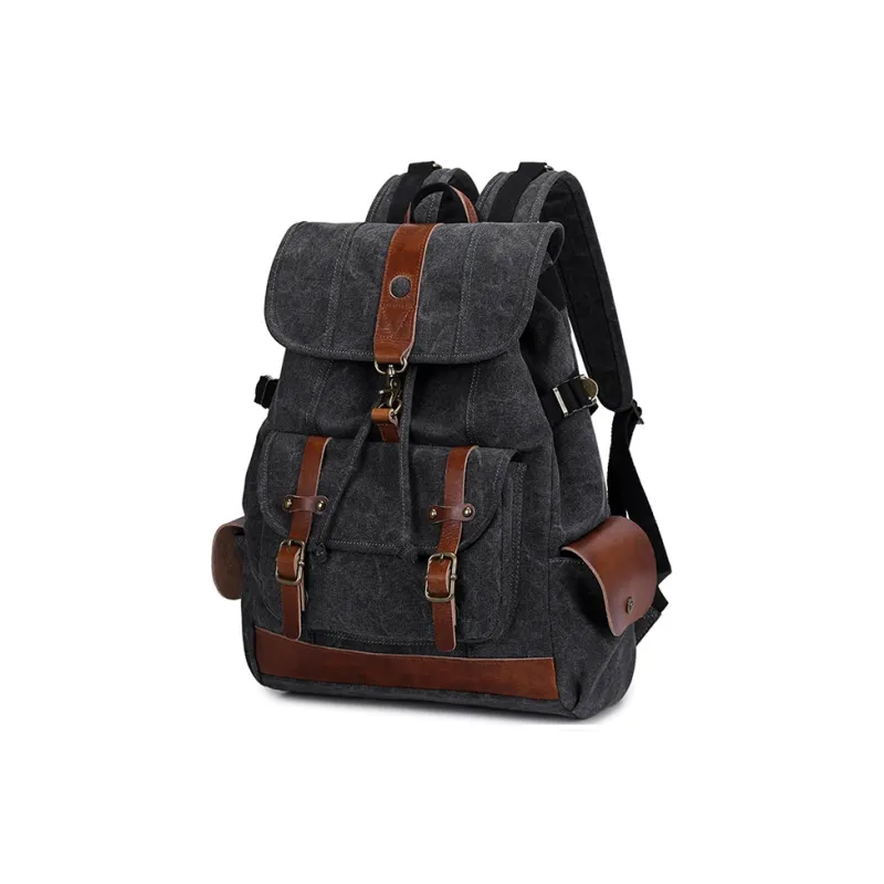 H YXIANG Canvas Backpack Men's Multicolor-1