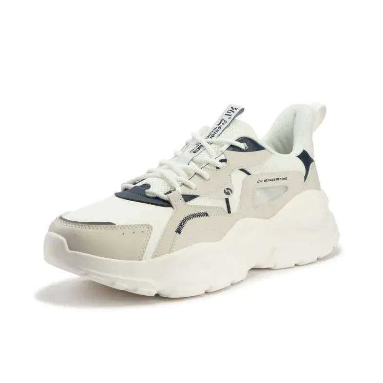 361° Cambria Wear-Resistant Height Increasing Low-Top Casual Shoes Men's Feather White Oat Milk-1
