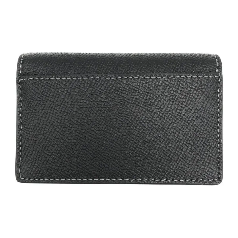 COACH Card Case Leather Coin Purse, Wallet, Card Holder Mini Unisex Black-1