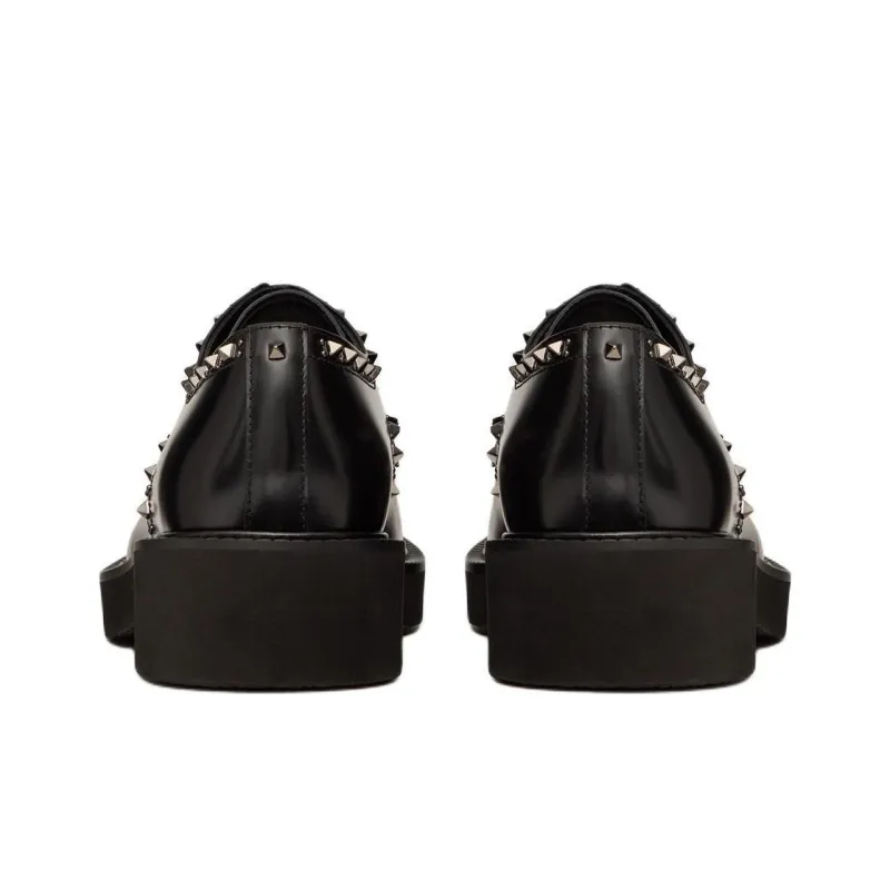 Valentino Garavani Rockstud Lace Up Derby Shoes-4