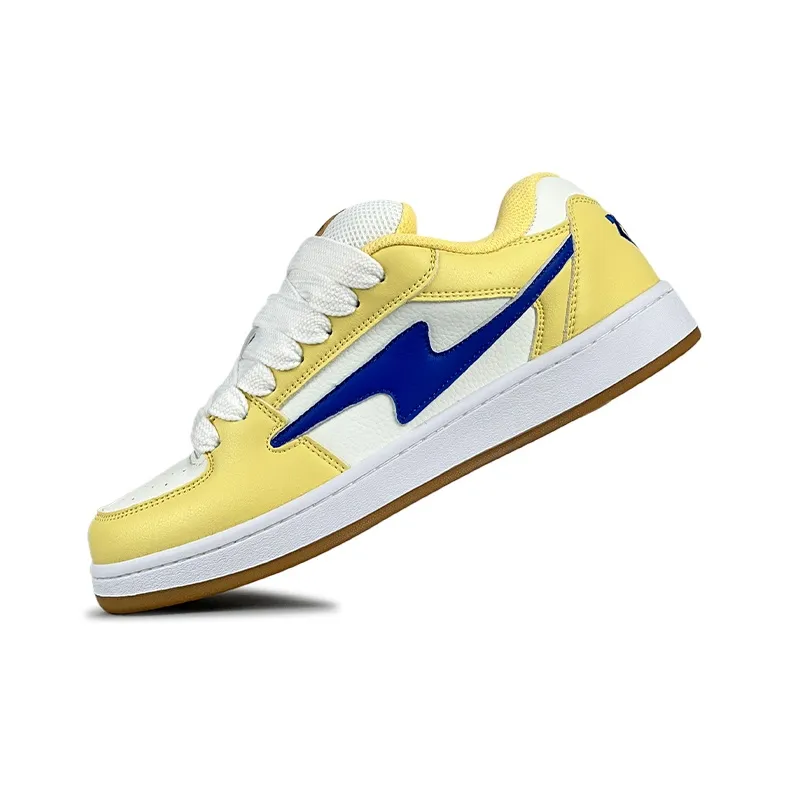 LuzaoT SUPER DRAG Puffy Shoes Low Top Casual Shoes Women's Blue Yellow-2
