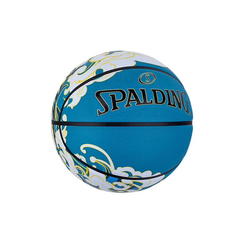 SPALDING Track Series Rubber Basketball Blue Waves Size 7 Training Competition Unisex-3