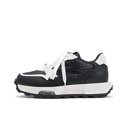 VITTORIO VENTURA Lifestyle Shoes Women's Low-Top Black/White Diamond