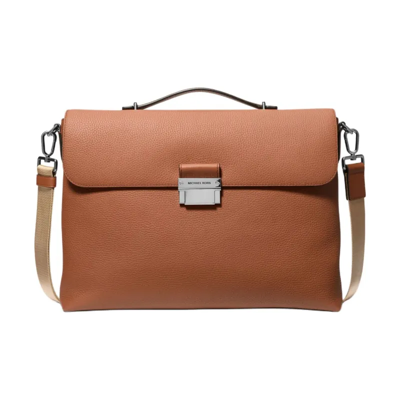 MICHAEL KORS Hudson Cow Leather Crossbody Handbag, Briefcase Men's Leather Brown-0