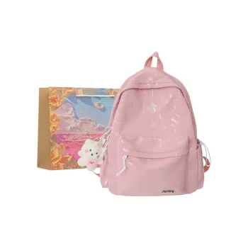 BRINCH Nylon Backpack Unisex Pink/Blue/Black/White