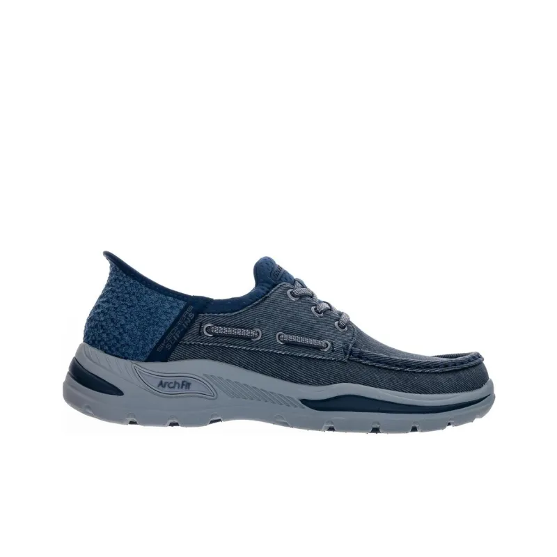 Skechers Arch Fit Motley Slip-Resistant Low-Top Casual Shoes Men's Blue-1