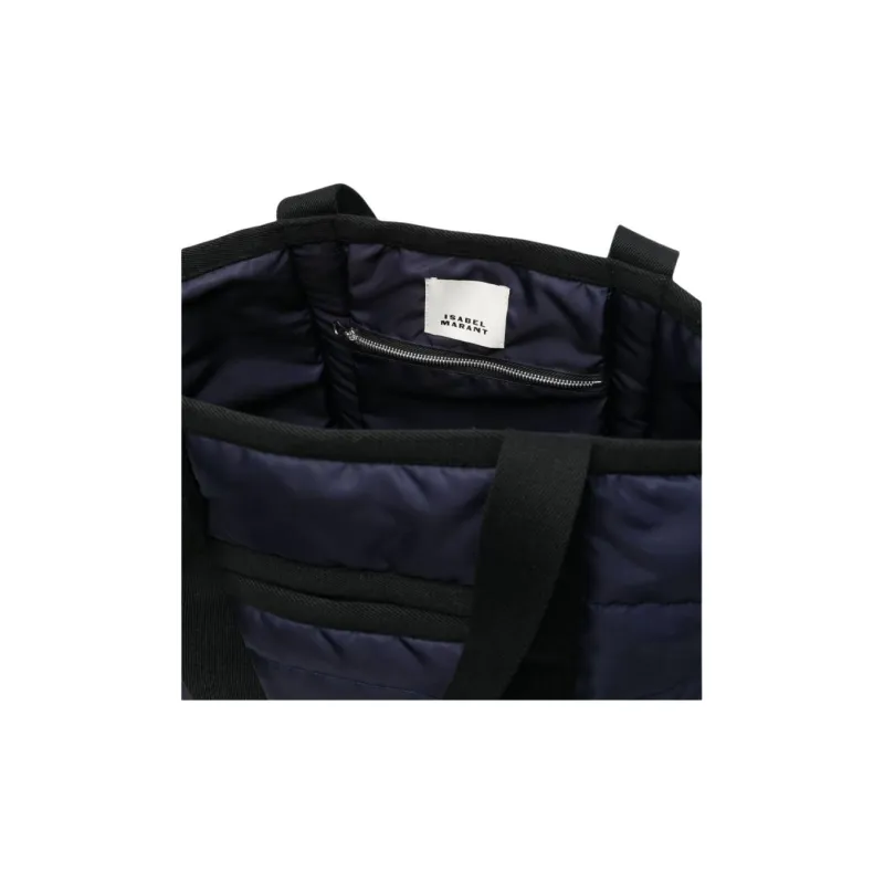 ISABEL MARANT Darwen Fabric Tote Bag, Shopping Bag, Shoulder Bag, Handbag Women's Midnight Blue & Black-3
