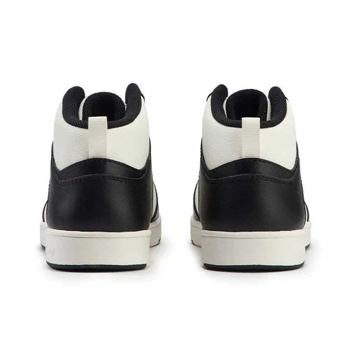 361° Air Force One Anti Slip Wear Resistant Mid Top Skateboard Shoes Women's Black White-3