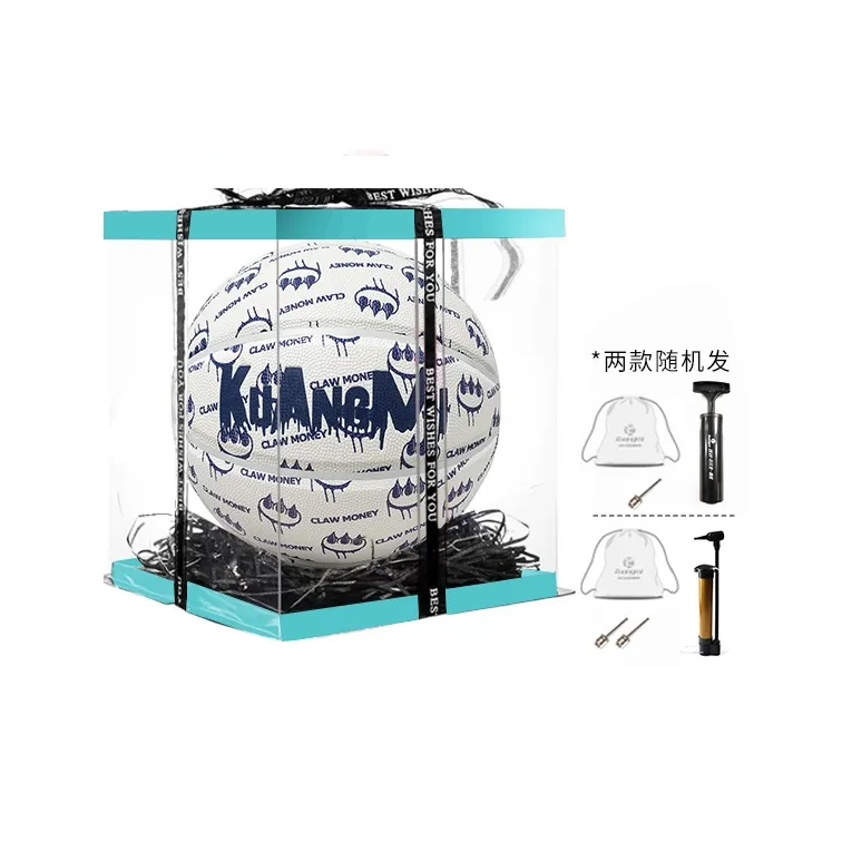 Kuangmi x Claw Money PU Basketball Blue White Size 7 Training Unisex-7