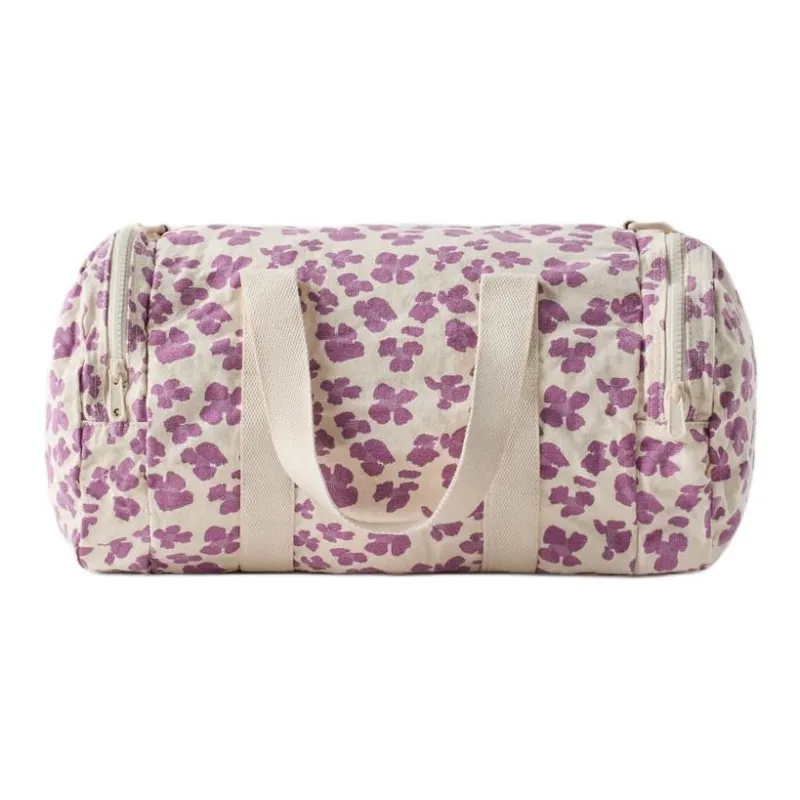 ZARA Cotton Bowling Bag Handbag Regular Women's Purple-0