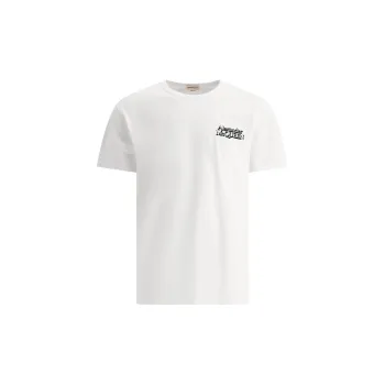 Alexander McQueen Logo Embroidered Crewneck T Shirt