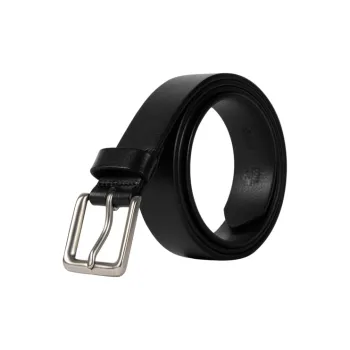 GXG Genuine Leather Pin Buckle Pure Cow Leather Youth Waist Belt Leather Belts Men's Black 2.9cm