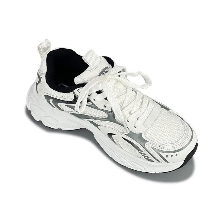 LuzaoT SUPER DRAG Chunky Sneakers Unisex Low Top White ./Gray-3