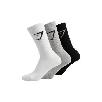 GYMSHARK Crew Socks 3pk Mid-Calf Socks Unisex 3 Pack