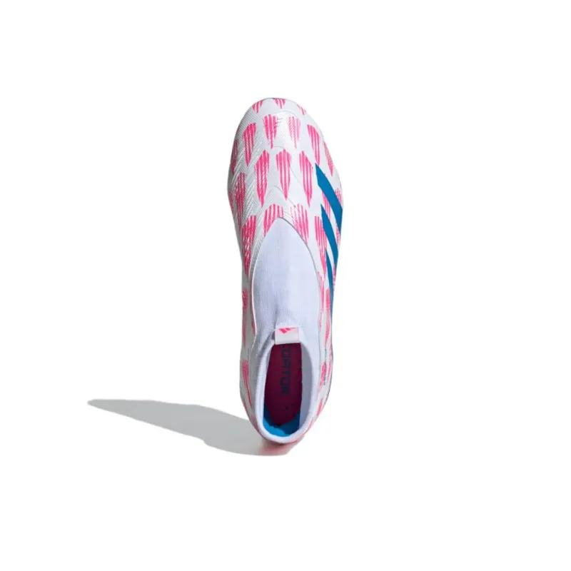Adidas PREDATOR LEAGUE Anti Slip Wear Resistant Soccer Shoes Men's White Blue Pink-2