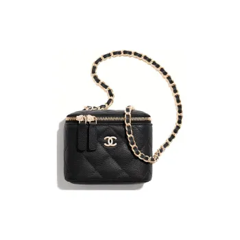 CHANEL 22c Early Spring Grain Embossed Cow Leather Box Bag, Shoulder Bag, Crossbody Bag Mini Women's Black