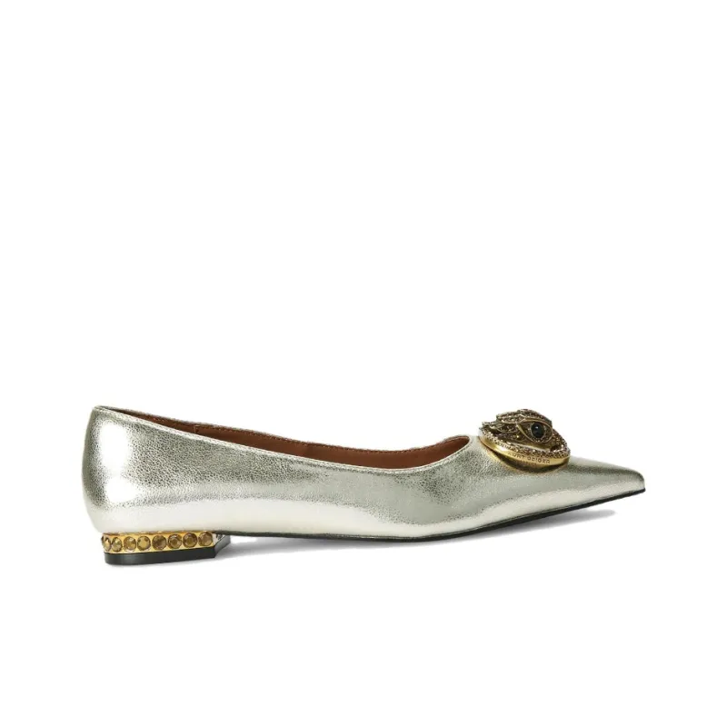 Kurt Geiger London Chelsea Point Flat Casual Single Shoes Women's Gold-1
