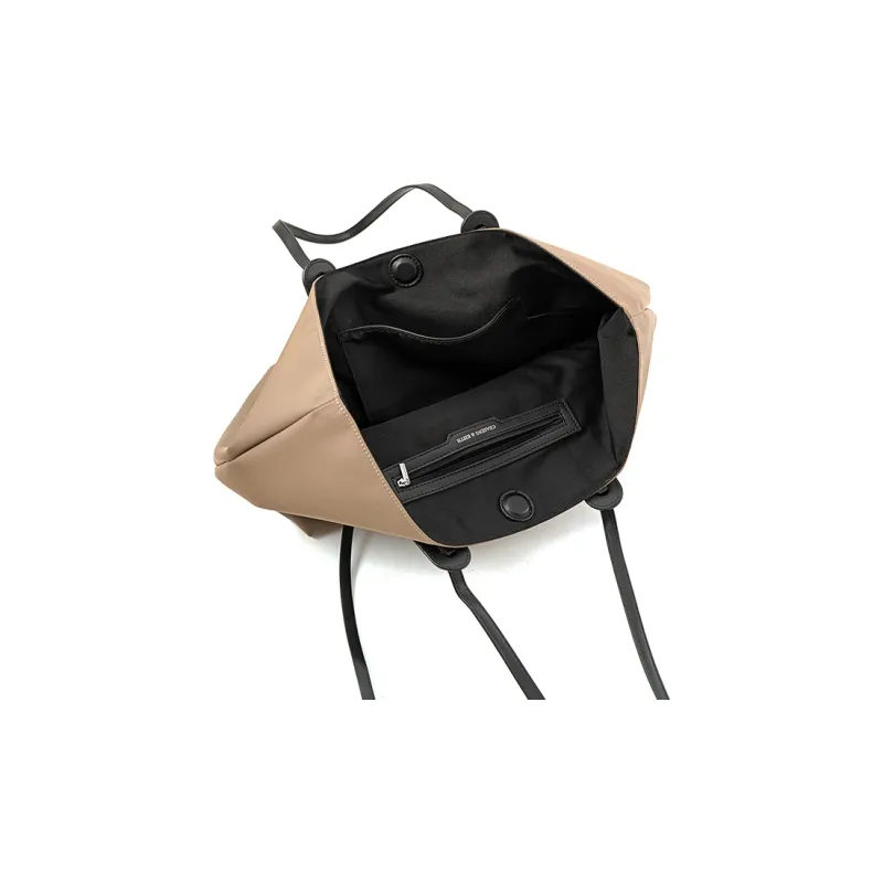 Vigno Synthetic Leather Tote Bag, Shopping Bag, Handbag, Shoulder Bag Women's Khaki/Black-6