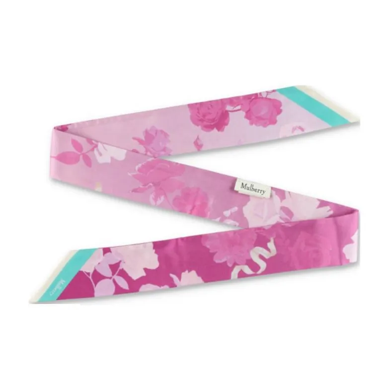 Mulberry Recycled Polyester Silk Scarves Women's Pink-1
