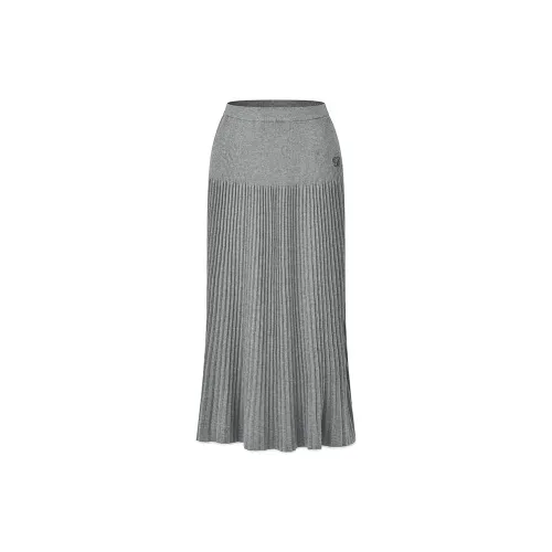 RARE Knit Long Skirts Women's Gray