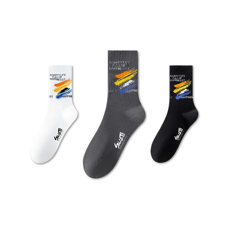 Taste The Color Mid Calf Socks Men's 3 Pack-0