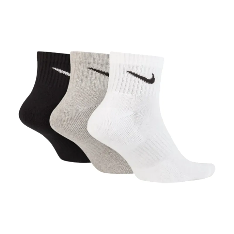 Nike Ankle Socks Unisex 3 Pack Black White Gray-1