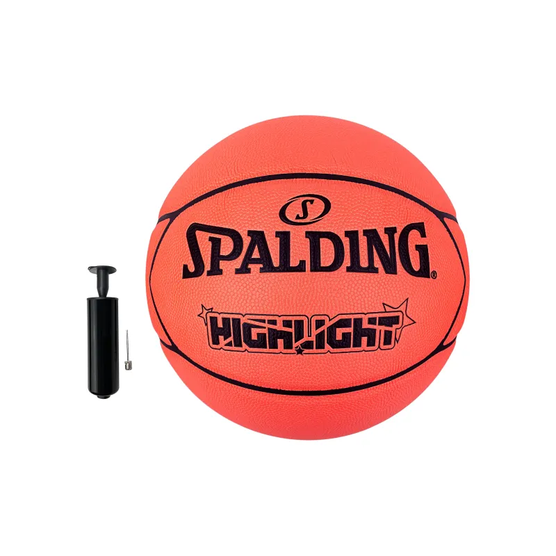 SPALDING HIGHLIGHT Series PU Basketball Neon Orange Size 7 Competition Training-4