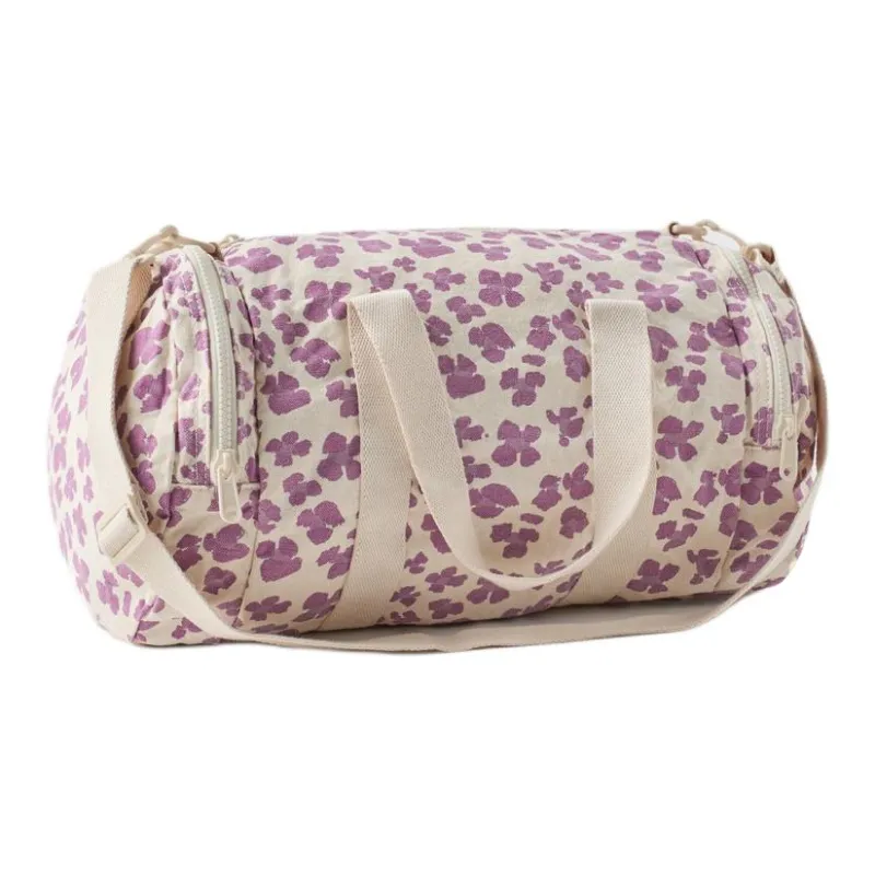 ZARA Cotton Bowling Bag Handbag Regular Women's Purple-2