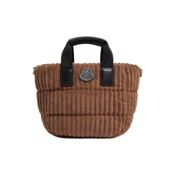 Moncler Corduroy Tote Bag, Shopping Bag, Handbag Mini Women's Brown