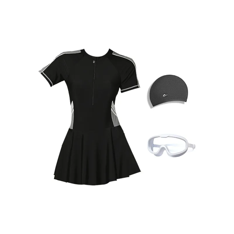 LEACCO Swimming Sets Polyamide Polyester Elastane Beach Surfing Women's Black-2
