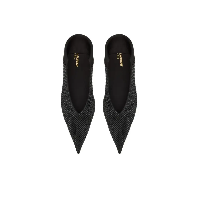 SAINT LAURENT Nour Embellished Pointed Toe Shoes Women's-4
