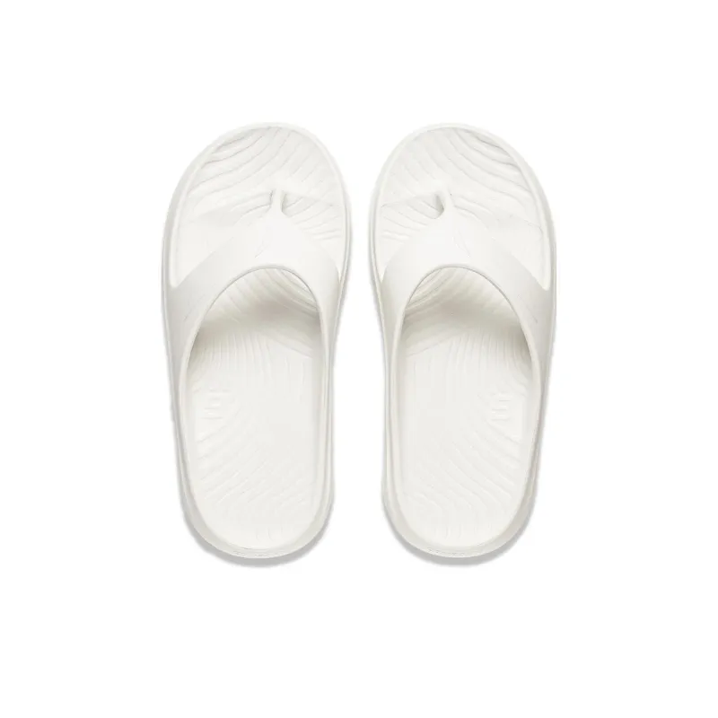 LiNing EVA Abrasion Resistant Slip Resistant Flip Flops Unisex White-4