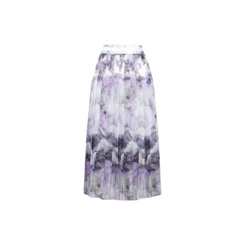BBLLUUEE Casual Long Skirt Women's Mist Purple-1