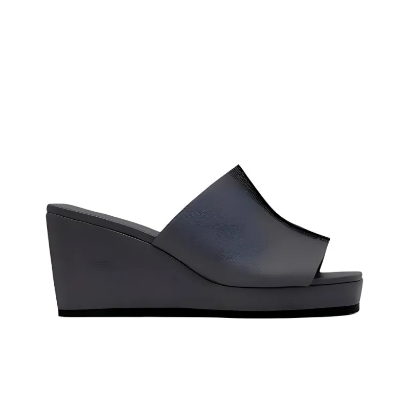 ST. AGNI Slide Slippers 8cm Women's Black-1