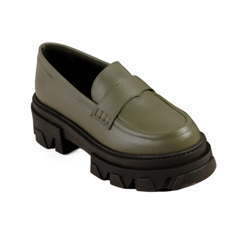 ALOHAS Loafers 5.5cm Women's Green-2