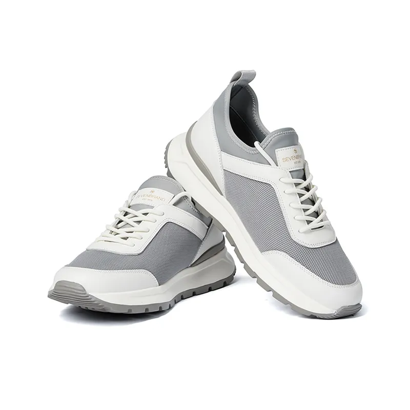 SEVEN Cushioning Wear Resistant Low Top Running Shoes Men's White-2